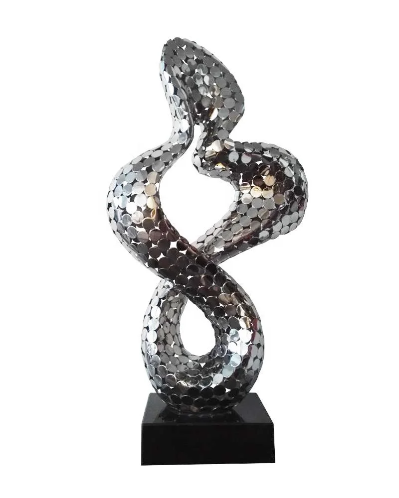 Manufacturer Personalized Modern Abstract Twist Ribbon Metal Sculpture for Mock-up House