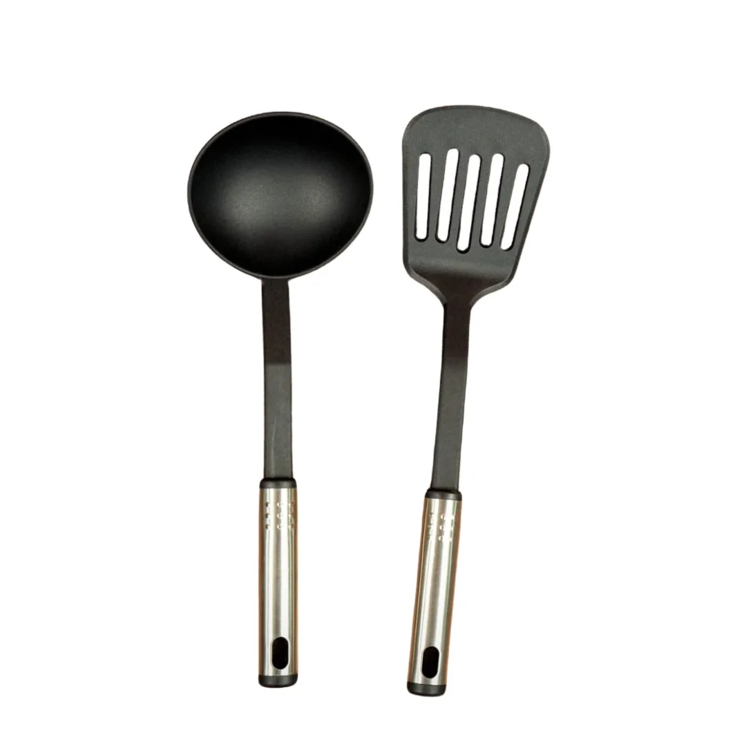 Modern 2-Pack Black 30cm Non-Sticky Nylon Kitchen & Tabletop Cookware Set Sustainable RW 1206R-9 Model Wholesale