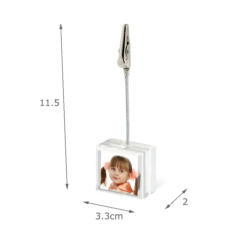 Прозрачный акриловый кубическая проволока Memo фото держатель зажим для заметок карты стойка рамок