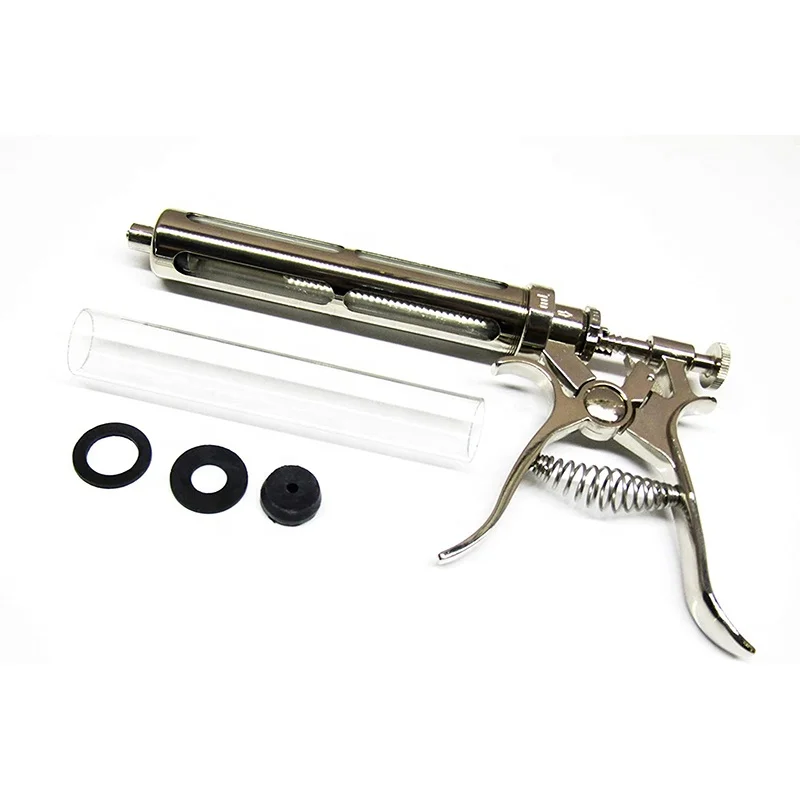 Metal Veterinary Syringe Injection Glass Sampler Livestock Stainless Steel Instruments