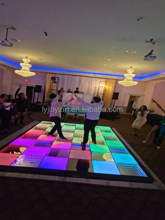 Китайский поставщик дискотека светодиодное зеркало rgb ночной клуб цифровая Цветочная Светодиодная панель со звездообразной подсветкой Свадебный 3d танцпол бесконечности
