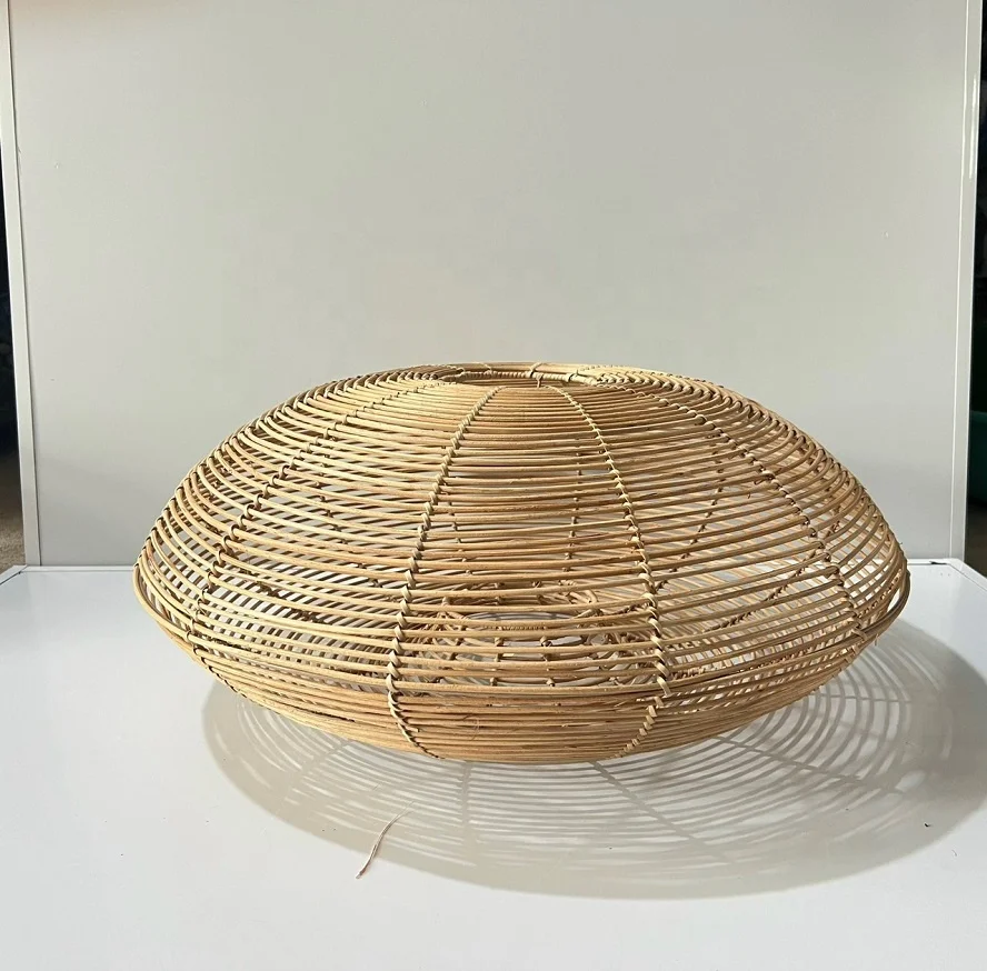 Wholesaler  woven round Lamp Shade Light Chandelier Shades bamboo Lampshade Ceiling Cover Hanging