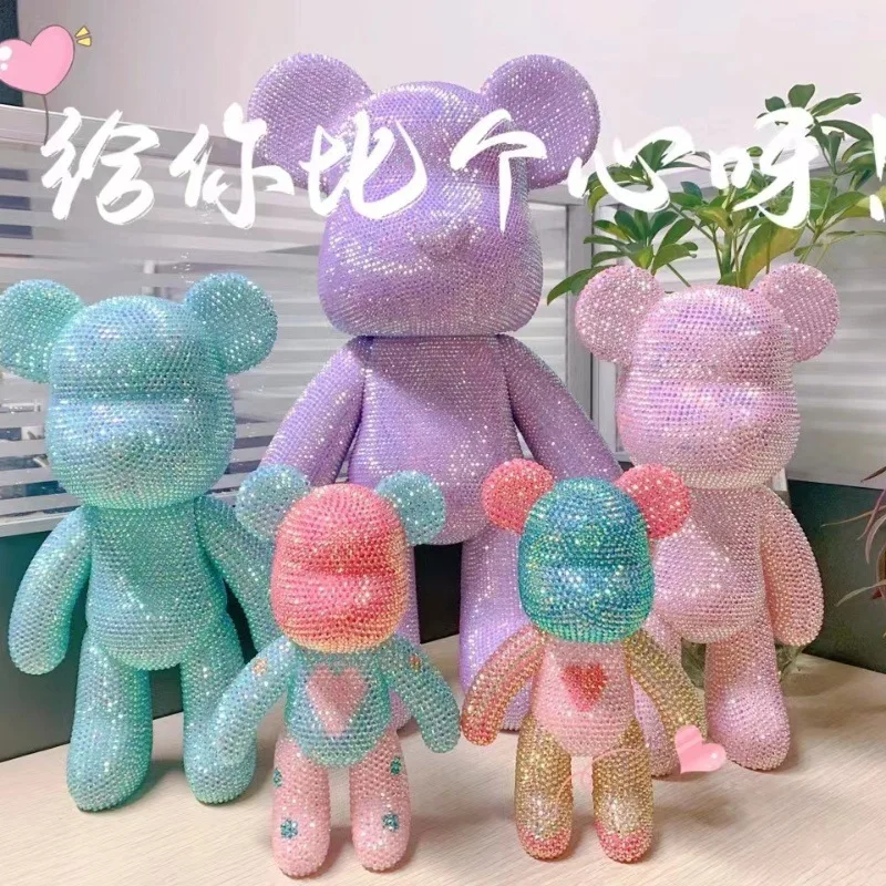 23cm Stick-on Crystals Bear Handmade DIY Inlaid with Violent White Body Fluid PVC Wholesale Supply