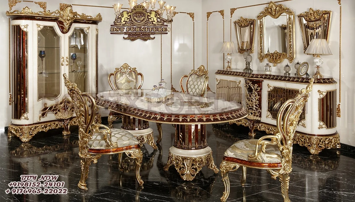 Современный дизайн высокоглянцевый Полированный обеденный стол набор стульев для обеденной комнаты в официальном стиле Обеденная Мебель из индийского тикового дерева