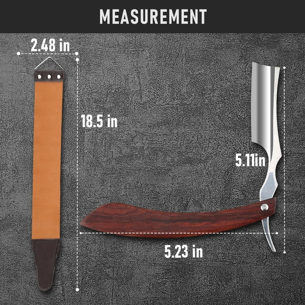 High Quality Straight Edge Razors Blade Stainless Steel Barber Wood Foldable Handle Beard And Hair Razor Adjustable Custom Logo