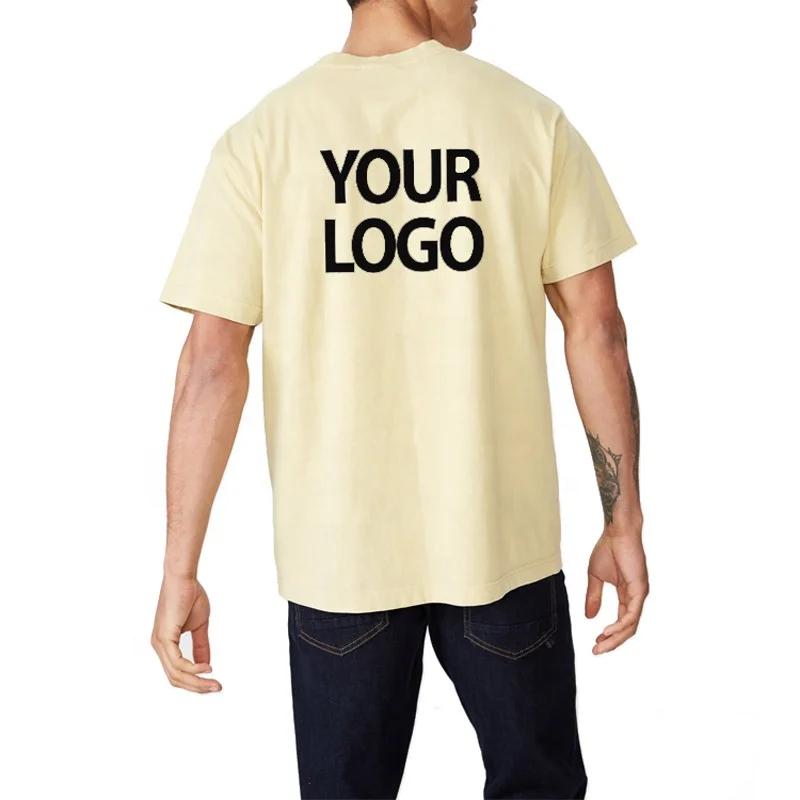 Wholesale Men Drop Shoulder T Shirt 65% Cotton 35% Polyester Summer T Shirt Men Muscle T Shirt Oversize Men Streetwear Clothes