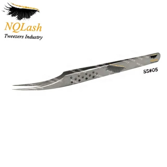 Pointed Volume Tweezers Stainless Steel Manufacturer Wholesale Price Custom logo Eyelash Extension Tweezers NQLASH Tweezer