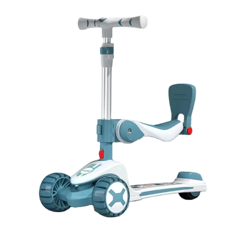 Kids scooter 3 wheels LED wheels children scooter with seat