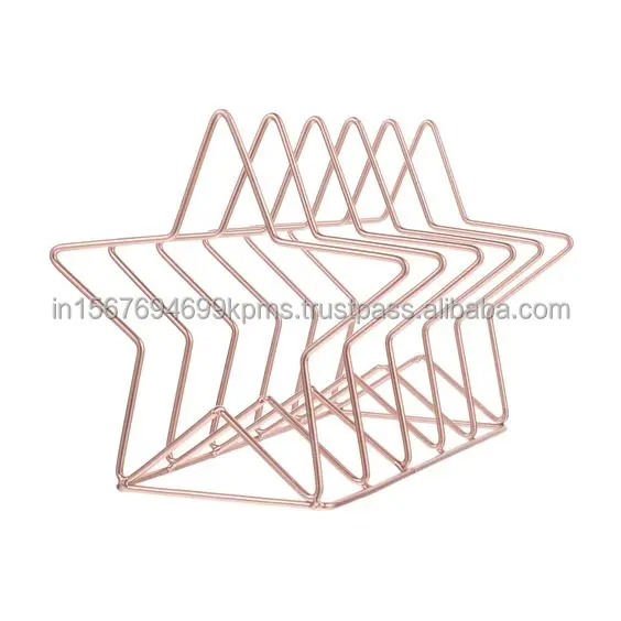 Decorative Metal Books Holder And Rack Gold Plated Amazing Desktop Wire Magazine Stand Marble Display Bookcase & Table Shelve