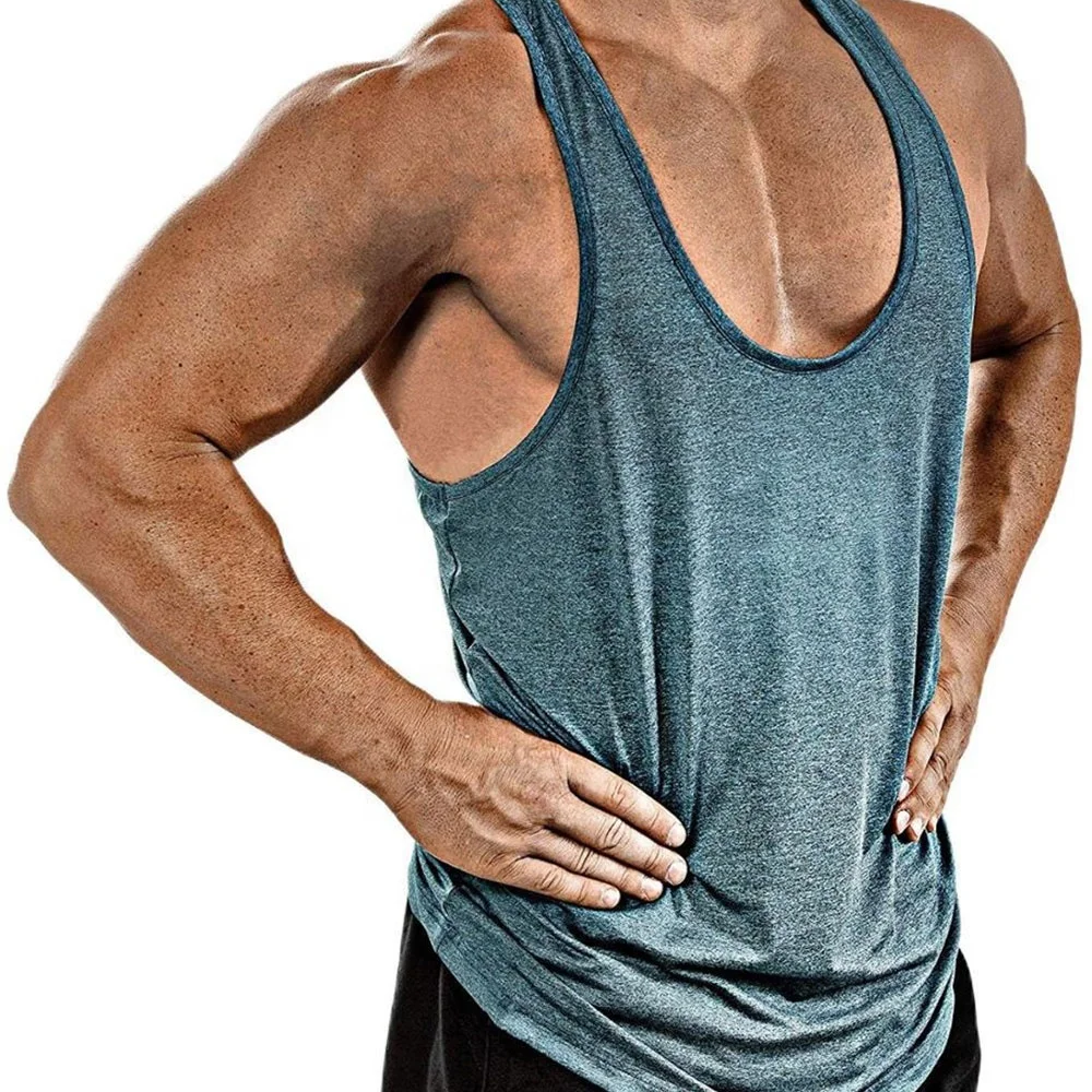 Cotton/Polyeter Men Cotton Workout Singlet Gym Tank Top Casual Fitness Print XXL OEM Style Time Full Strechable Fabric Pattern