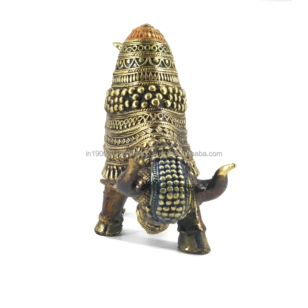 Handcrafted Tribal Art Brass Raging Bull Statue Bronze color 8 inch Nandi Tribal Statue