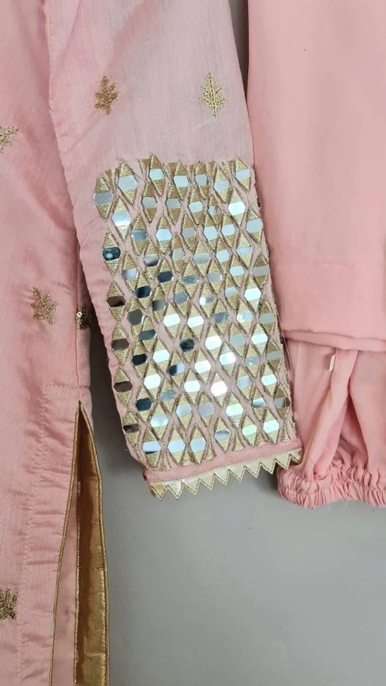 Indian Pakistani Mirror Work Suit Ready Made Shalwar Kameez clothes Hot Selling Dress 2021