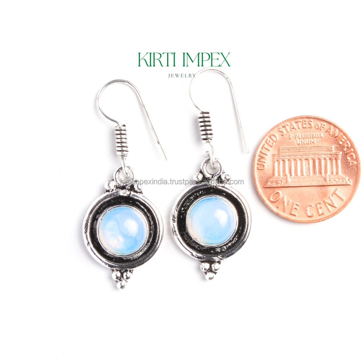 Exotic Ring 2021 New Opalite Diversified Designs Silver Overlay Boho Earrings Vintage Women Jewelry American Style