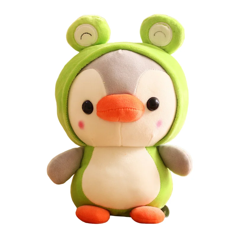 Small Penguin Plush Toy Turned into Dinosaur Frog Catchy Design Stuffed Animal Doll