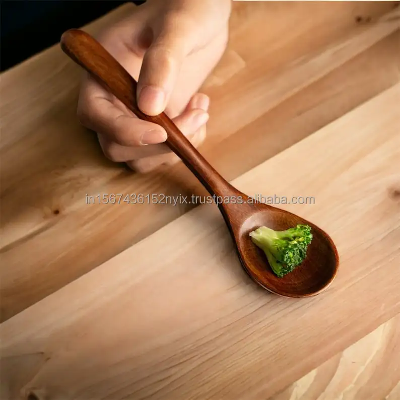wooden small spoon with contemporary design and food safe polish