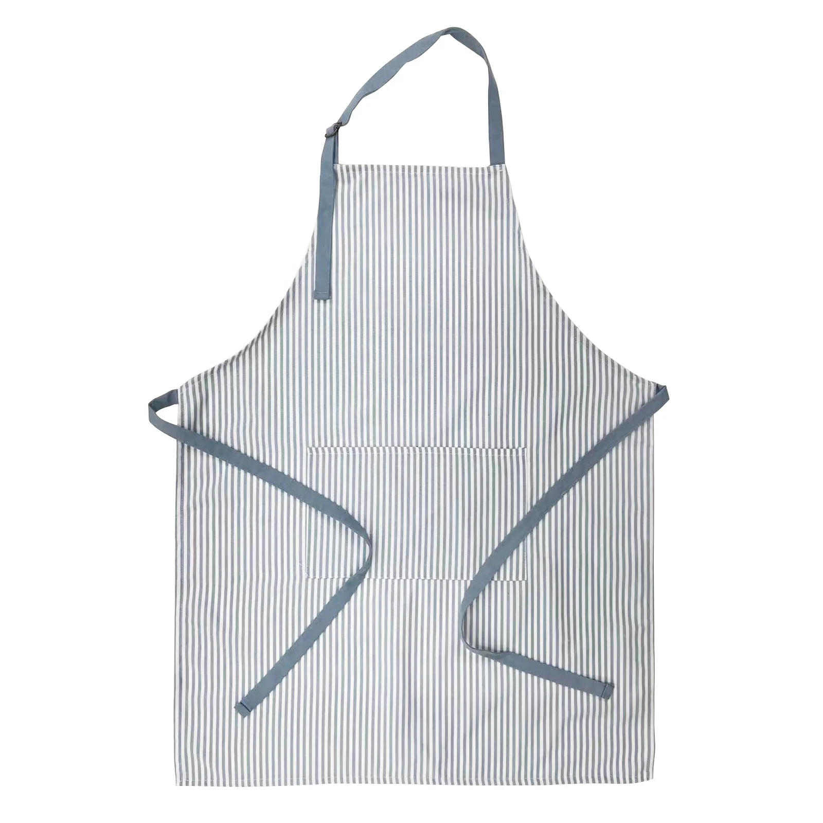 French blue elegant check stripe plain pattern style 100% Polyester apron