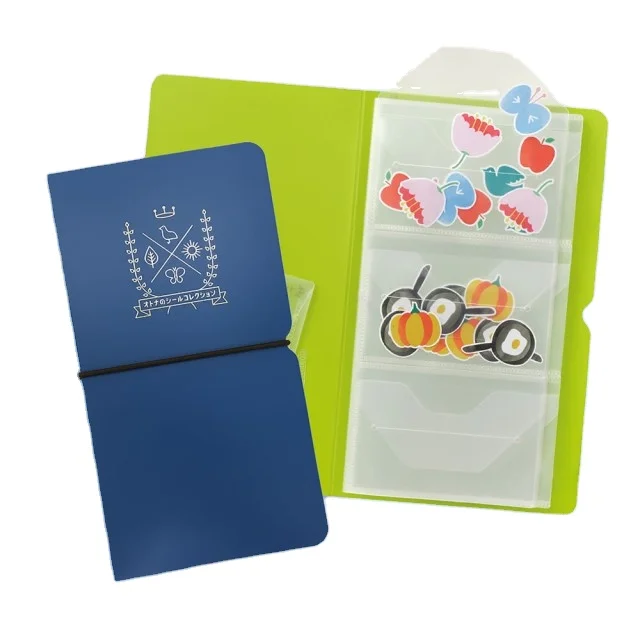 FOR KINGJIM STA-NO.2981 Sticker Collection Book Handbook Sticker Storage Small Grid Model NO.2981 Green Blue Yellow