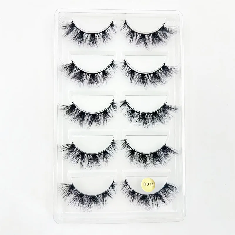 Private Label Cat Eye Lashes Dramatic Fake Eyelashes 5pair Faux Mink Fox Eyelash with Luxury pink Box