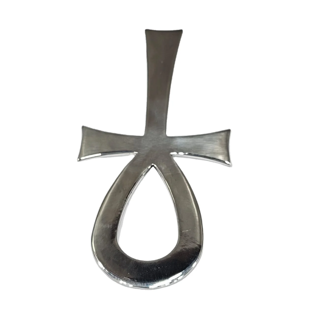 925 Sterling Silver Excellent Quality Handmade Designer Smooth Polished Egyptian Ankh teardrop-shaped hoop with a cross