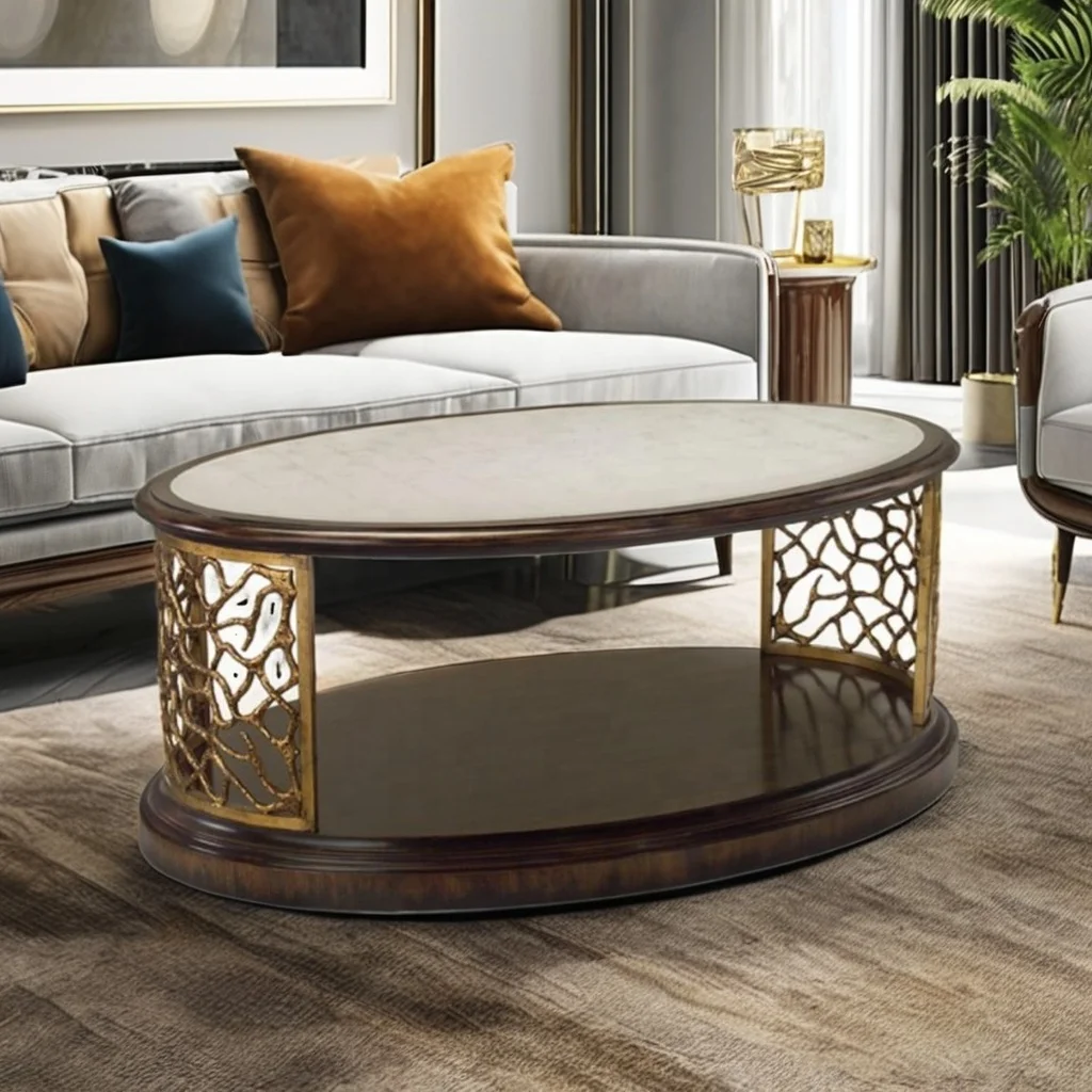 Luxury wooden metal and glass coffee table for home and office,modern Glass top coffee table  MOQ 30 Pcs Classic design table