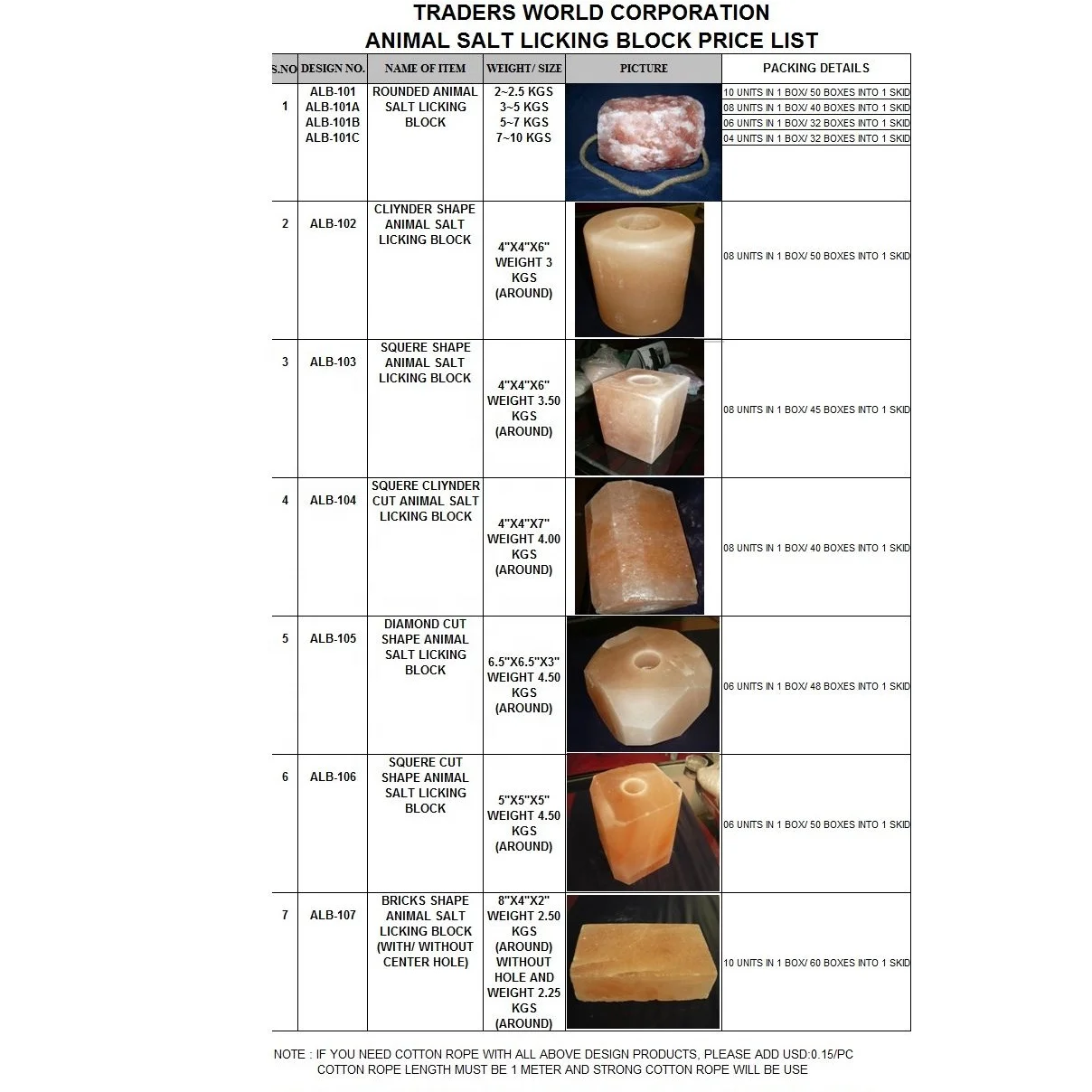 100% Pure Himalayan Natural Animal Salt Lick Block Catalog