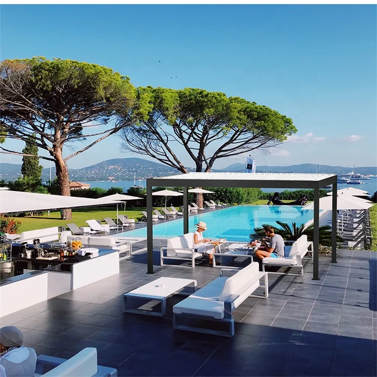 Motorized Garden Gazebo Pergola Aluminum Louver  Waterproof  Pergola Shade Alu Profile Bio Climatic Pergola