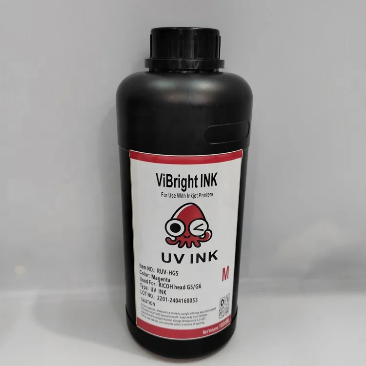 LED UV INK for RICOH printer head G5 G6 acrylic PC PS PVC PET KT board ABS metal glass inkjet  UV ink
