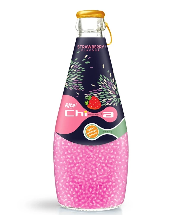 Rita 290ml Glass Bottle Private Label Mixed Fruit Flavor Sweet Tropical Chia Seed Drink
