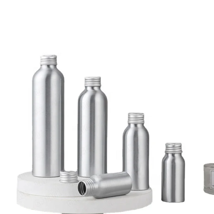 50ml 100ml 120ml 250ml aluminum bottles with lid Aluminum screw  bottle