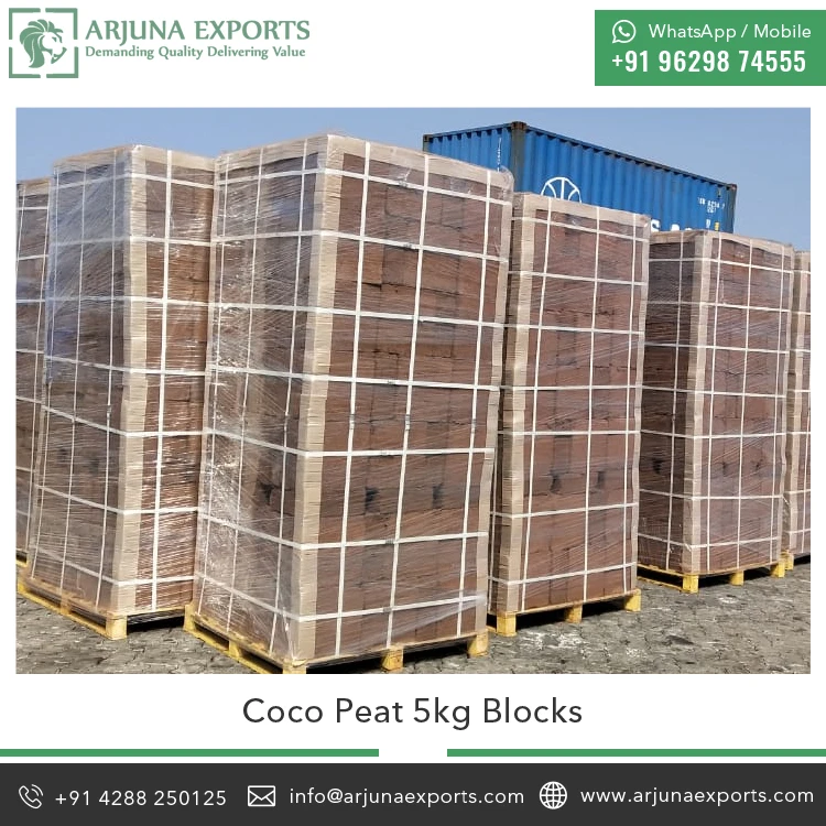 100% NATURAL BULK QUANTITY COCONUT COIR FIBER PITH BLOCK COCO PEAT BRICKS COCO PEAT 5KG BLOCK FOR AGRICULTURE