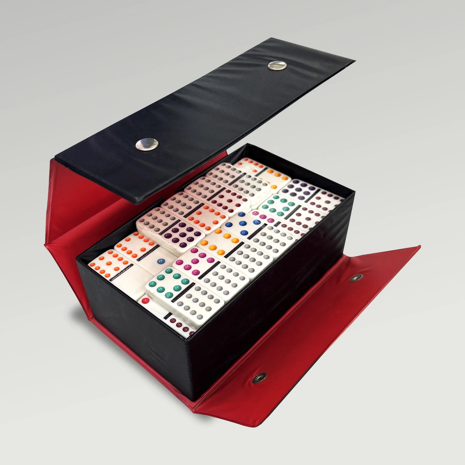 Double 12 Color Dots Domino Game without spinner in vinyl case for Classic Professional Educational Games