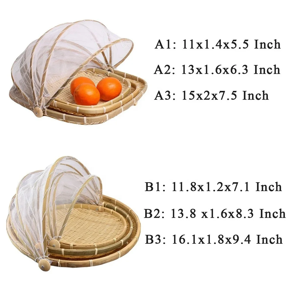 Экологически чистые тканые бамбуковые корзины для хранения продуктов круглый с крышкой палатка фрукты хлеб сервировочный Лоток складной набор декоративный
