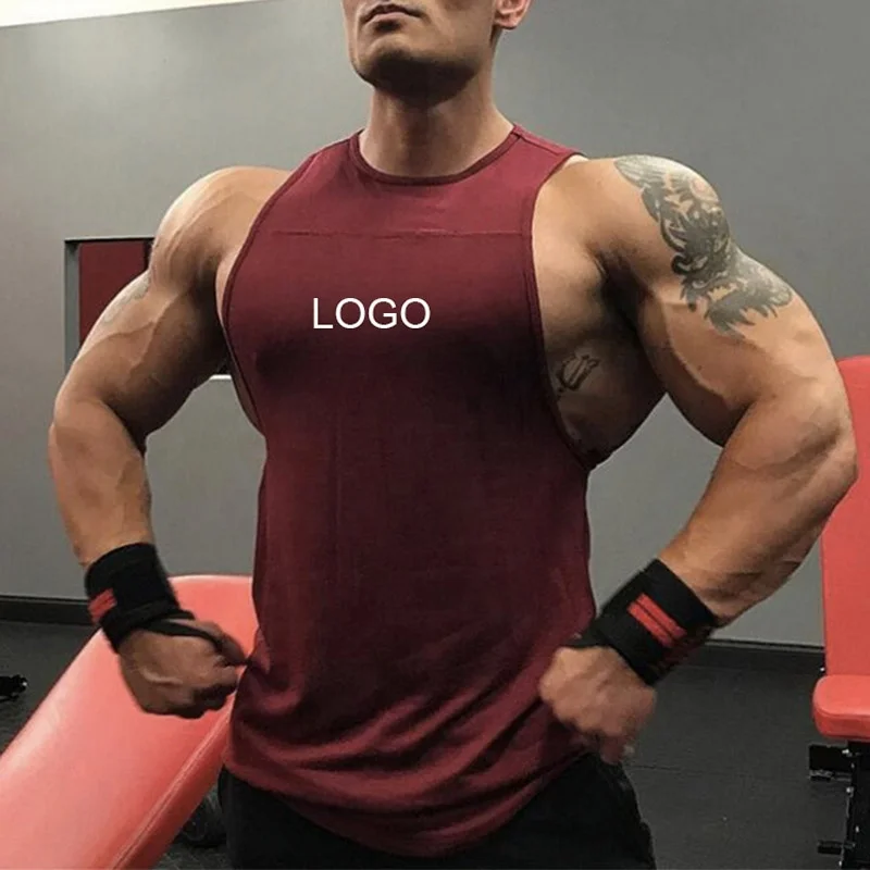 2022 New Men Bodybuilding singlet Vest Gym Sleeveless T Shirt Blank Fitness Clothing Plain Tank Top Sportswear Stringer Vest