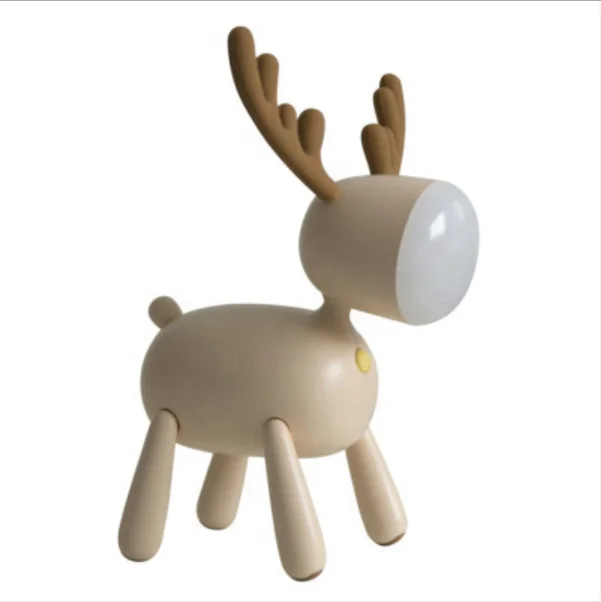 Unbelievable Deer Shaped White and Brown LED Desk Lamp with USB Charging Port for Reading Books