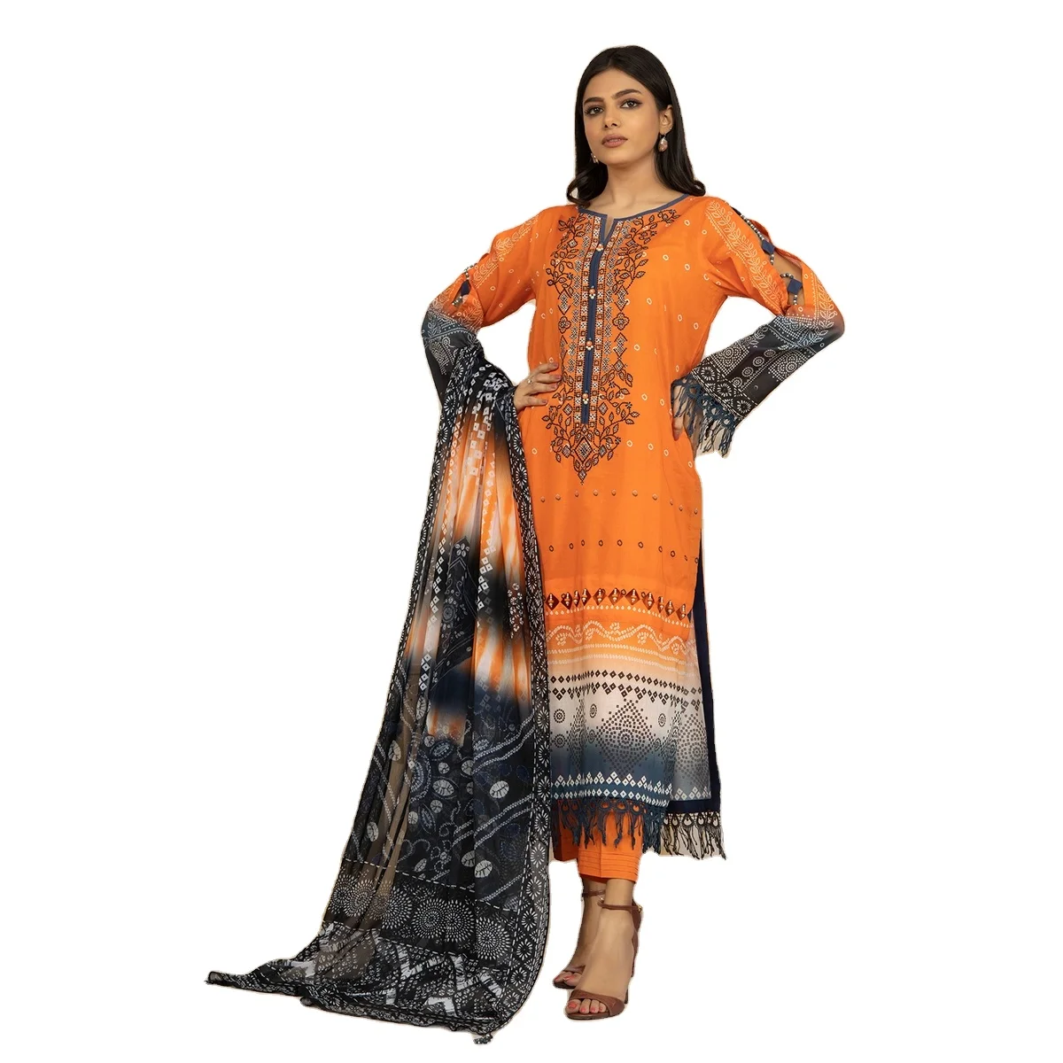 Wholesale Premium Quality 2022 Latest Design pakistani ladies casual shalwar kameez customized color size best stitching Quality