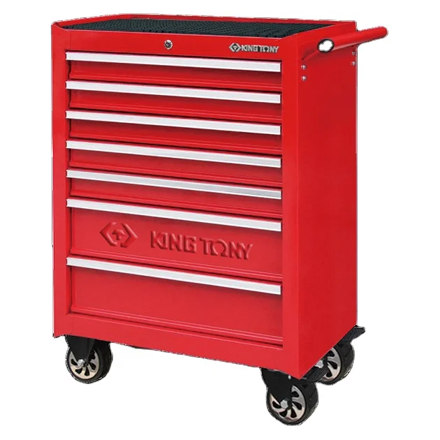 KING TONY7 Drawers Ball Bearing Type Metal Rolling Tool Cabinet Trolley 87A34-7BA