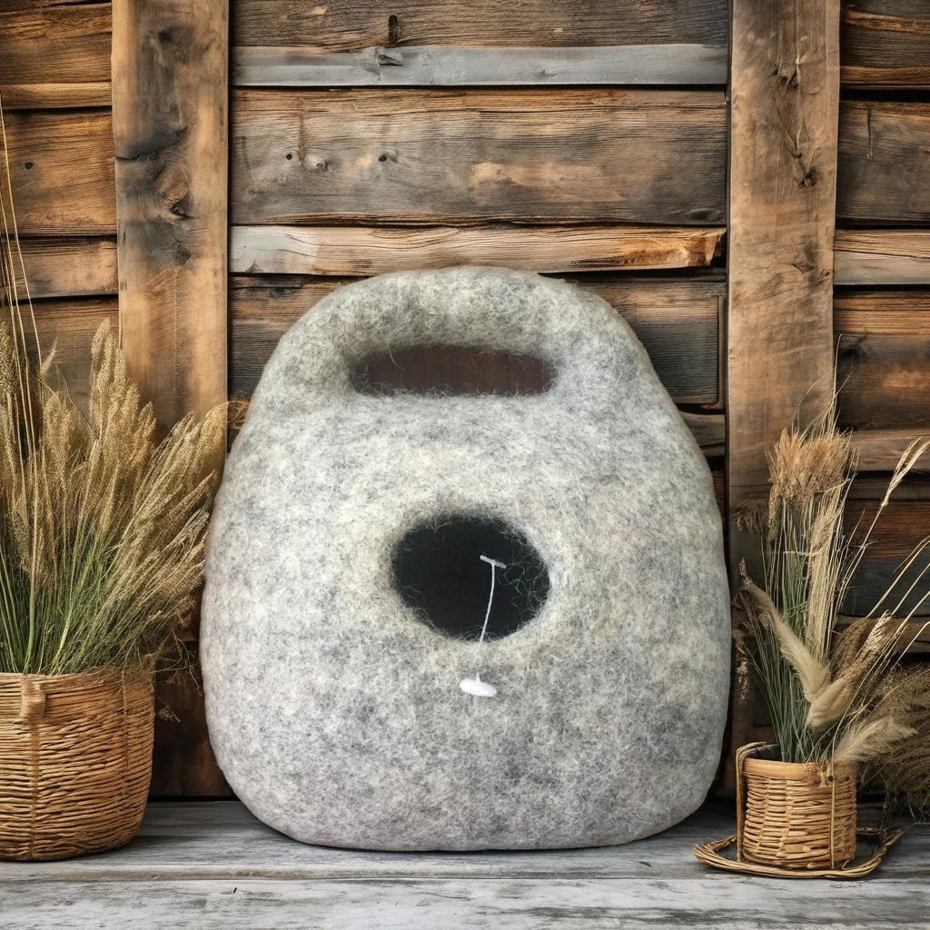 Rabbit House/Felt Wool Folk Art Europe Handmade Rabbit House