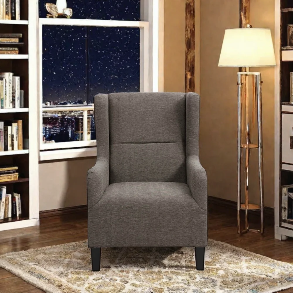 Solid Wood Upholstered Armchair Comfortable Vintage Dining Chair for Outdoor Bedroom Hotel Furniture