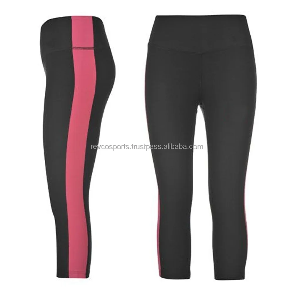 Ladies buttocks lift legging sports black and pink Capri leggings wholesale vendors from Pakistan winter tights for women