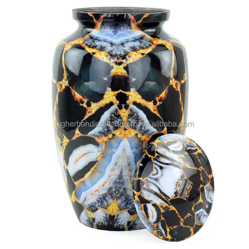 Handcrafted Cremation Urn for Ashes Metal Aluminium Size Adult Capacity 220 Cubic Inches Funeral Supplies