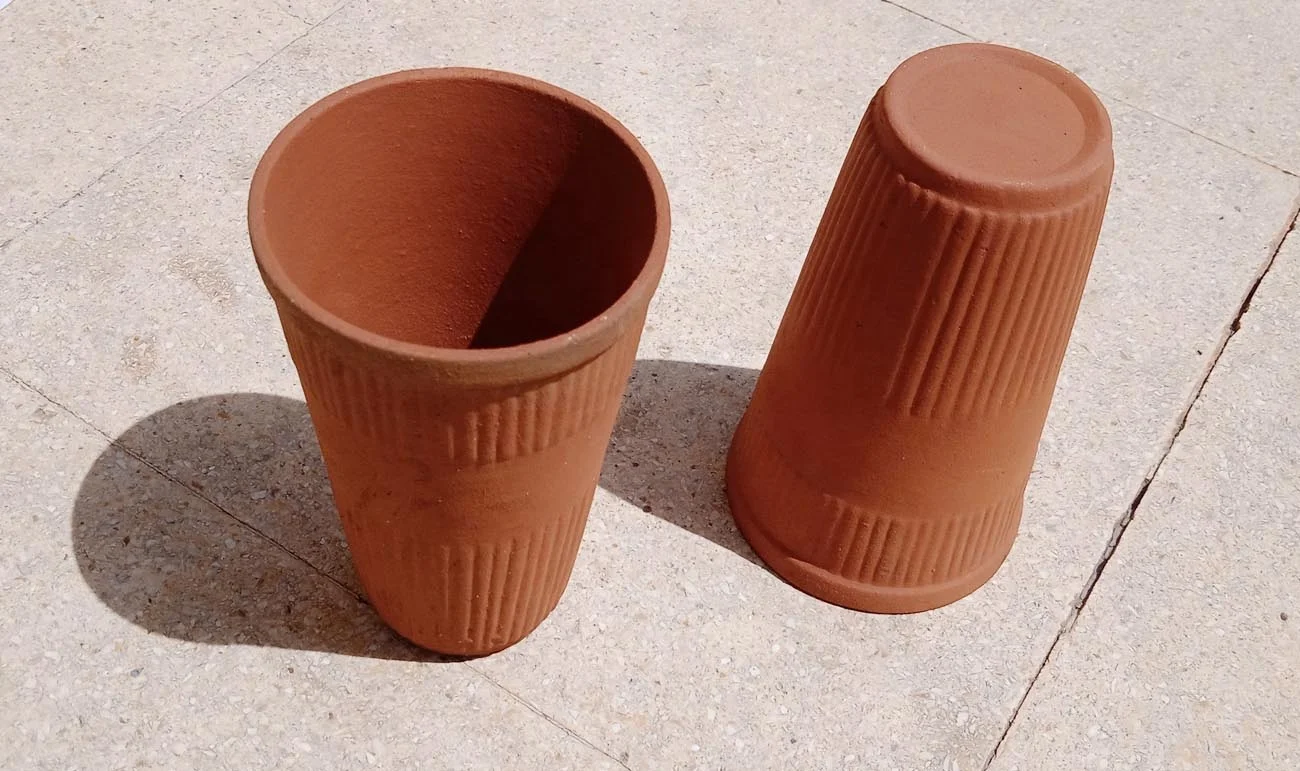 New Design Handmade Clay terracotta Tea Cups eco friendly mugs for tea coffee lassi kulfi sweet dessert milk water glass  300 ml