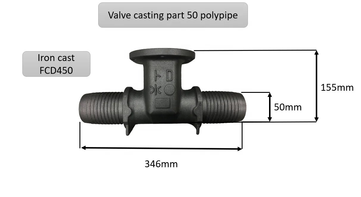 High quality water pipe fitting larger diameter machine casting parts lost foam casting product OEM service accept