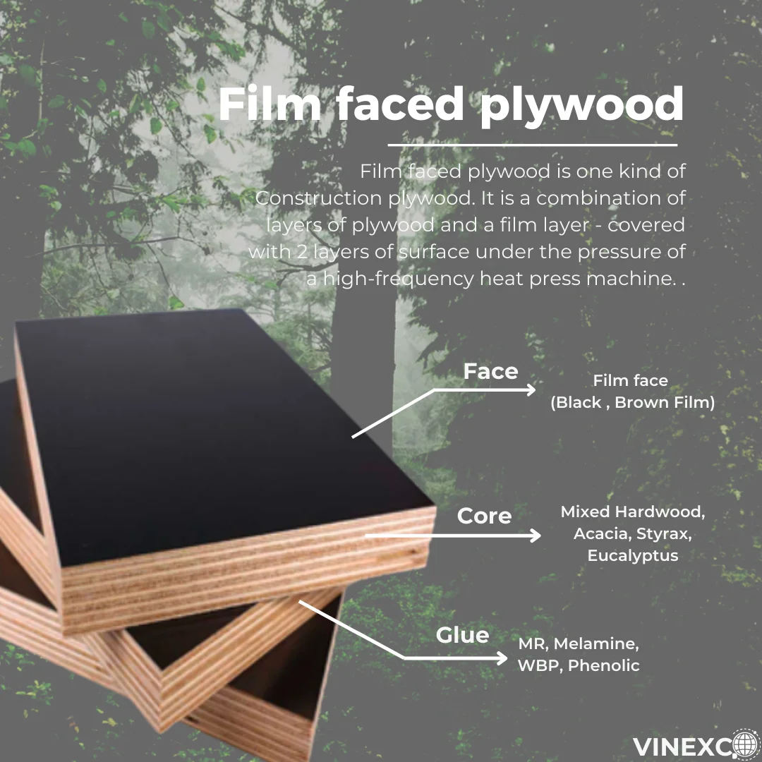 Film Faced Plywood Vietnam Phenolic WBP High Quality Best Price Construction Use