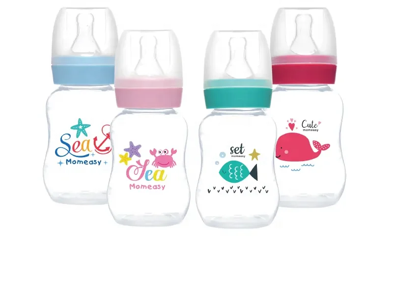 Hot selling Wholesale Baby Milk Bottle 120ml Baby Feeding Bottle easy to assemble with BPA free