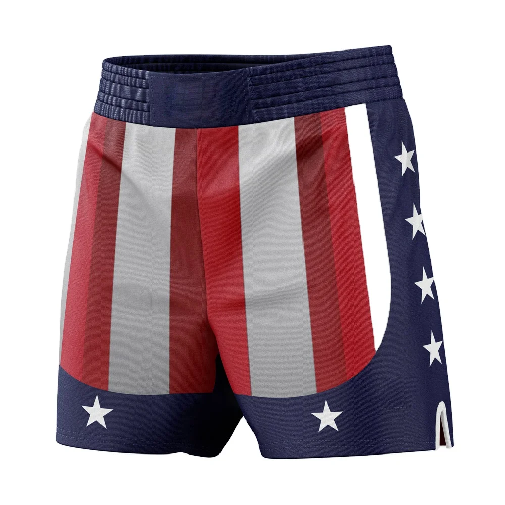 mma shorts supplier manufacturer board denim USA flag boxing trunks boxing shorts