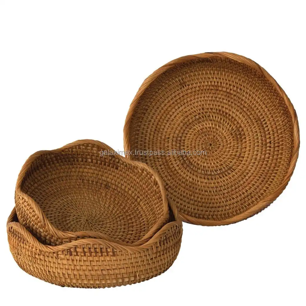 Коричневая корзина для хранения из ротанга плетеные лотки фруктов корзины кухонный Органайзер кухонные аксессуары