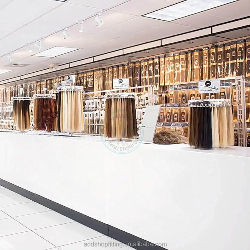 Shop display steel clip hanger display hair extension stand for salon