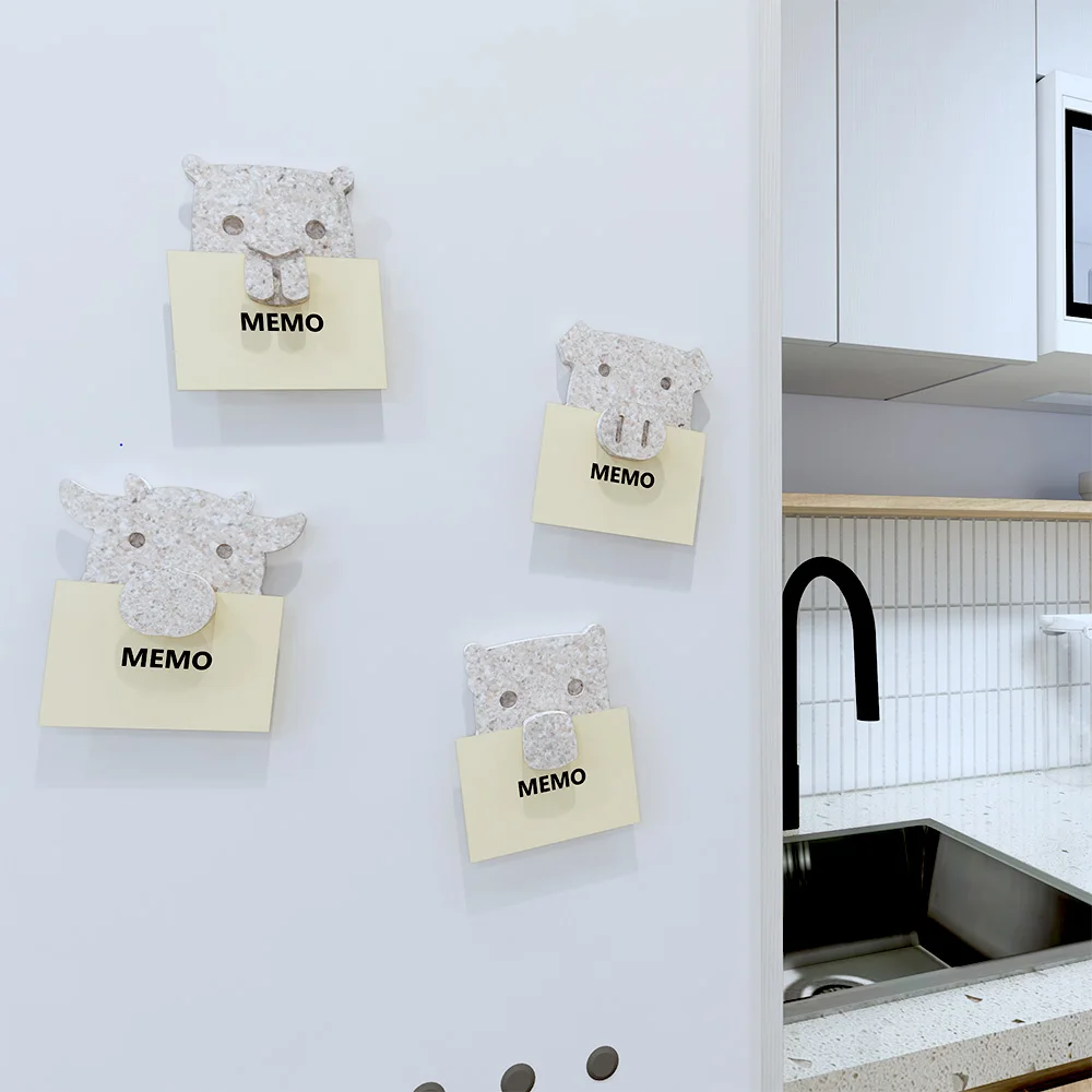 Customize Magnetic Refrigerator Clips Holder Note Paper Memo Clip Holder Kawaii Calf Shape Magnet Clip