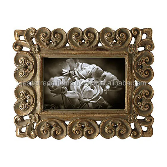 Деревянная фоторамка для стола с зеленой краской отделка квадратной формы тиснением дизайнерский уголок премиум качества украшения дома