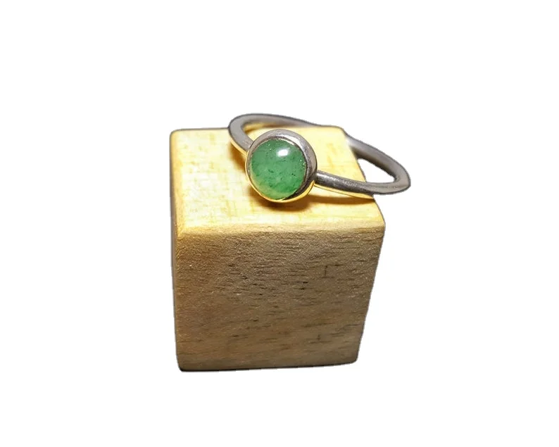 92.5 Sterling Silver With Gold polished Natural Multi Gemstone Smooth Round Shape Ring Latest Simple Design